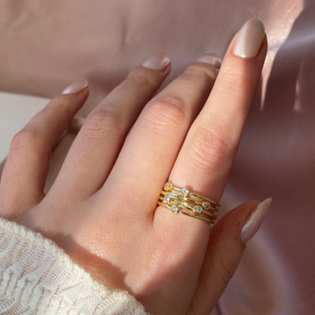 gold harmony layers yüzük | altın kaplama