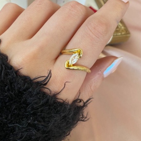 gold diana yüzük | altın kaplama