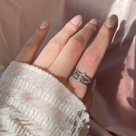 silver harmony layers yüzük | altın kaplama