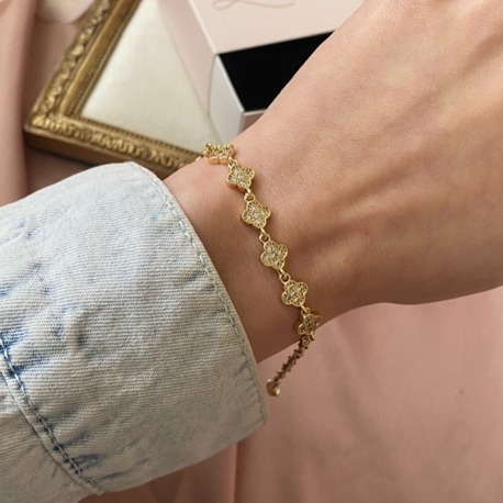 gold yonca bileklik | altın kaplama 