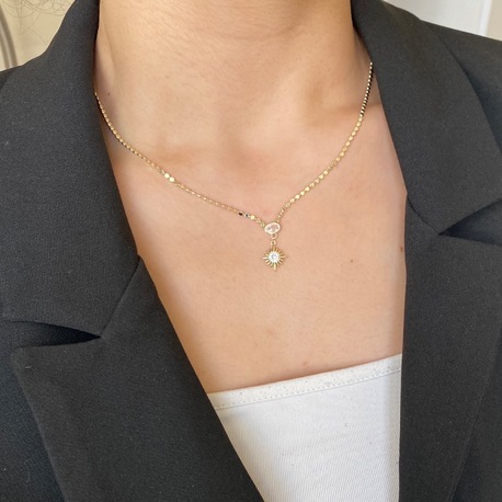 gold luna kolye | altın kaplama