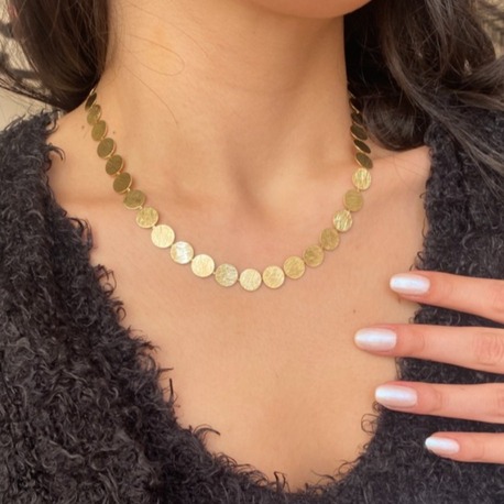 gold ovals kolye | altın kaplama 