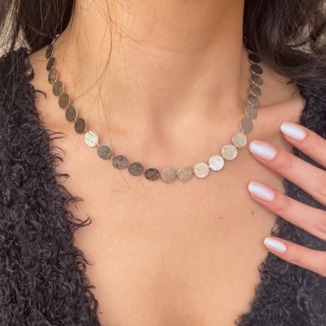 silver ovals kolye | altın kaplama