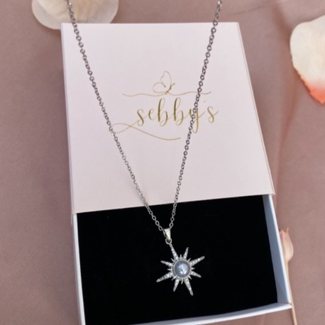 pearl star kolye | çelik