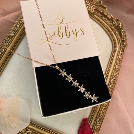 gold daisy y kolye | çelik