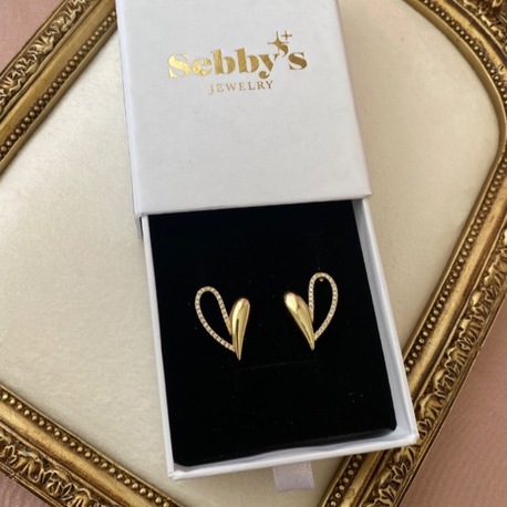 gold amor küpe | altın kaplama