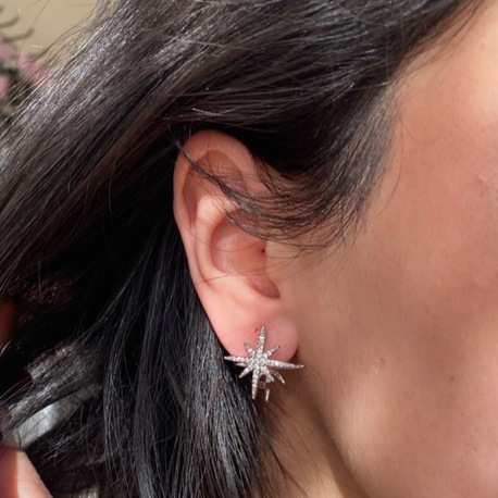 silver sparkle küpe | altın kaplama
