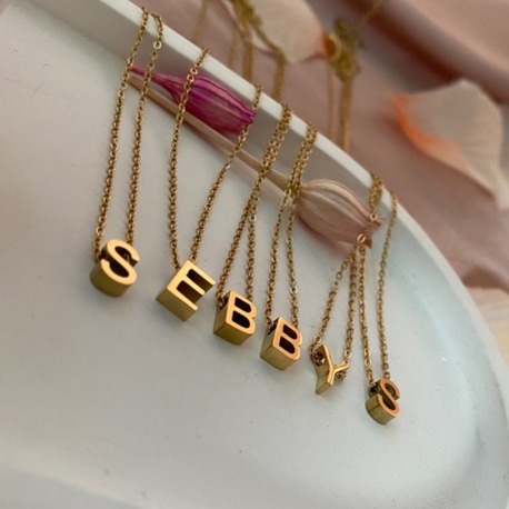 gold mini harf kolye | çelik