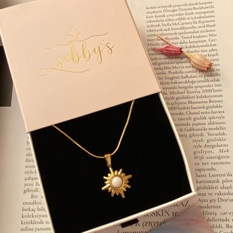 white star kolye | çelik