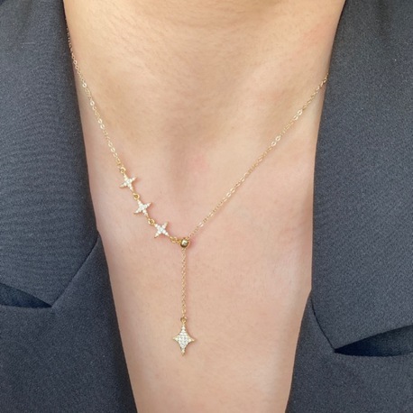 gold asansörlü sparkle kolye | altın kaplama