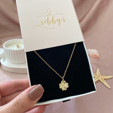 gold mini yonca kolye | çelik
