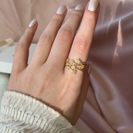 gold stardust yüzük | altın kaplama
