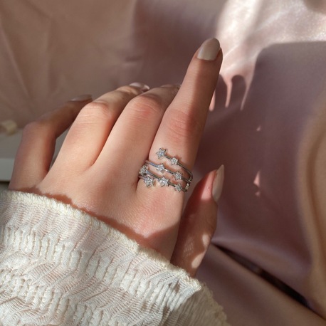 silver stardust yüzük | altın kaplama