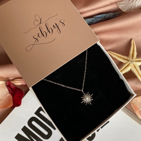 silver mini kutup yıldızı kolye | çelik
