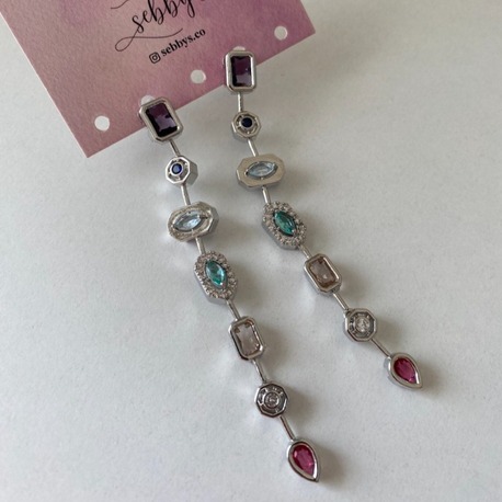 silver chakras küpe | altın kaplama