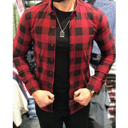 uzun kollu tarz ekose gömlek 3 renk