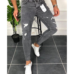 slim fit yırtıklı tarz jean pantolon 