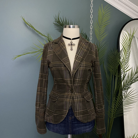 MNG Plaid Blazer