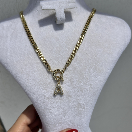 Premium seri tasarım 14k A harfi kolye