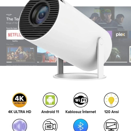 Android, Wifi özellikli, ultra HD projeksiyon cihazı