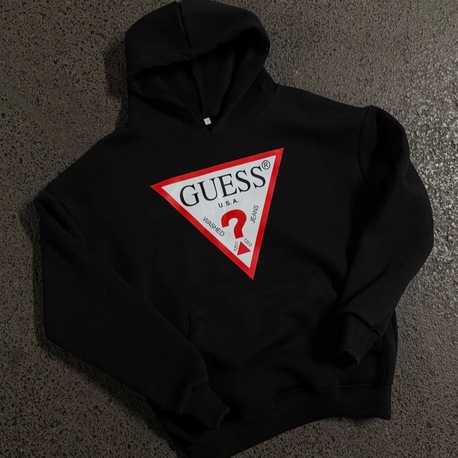 Guess Üçgen Logolu Sweatshirt – Siyah