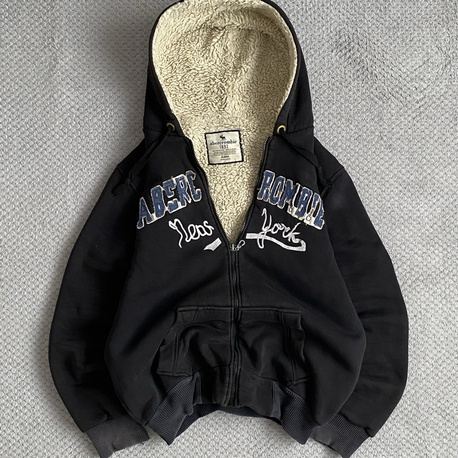 Vintage 2000s Fur Abercrombie Zip Hoodie