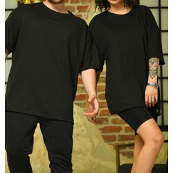 Ünisex Düz Oversize T-shirt 