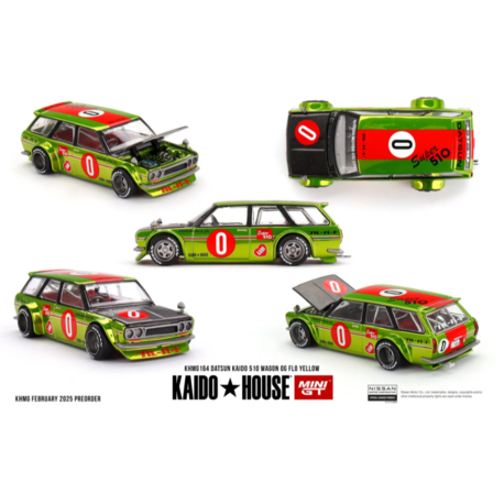 Mini Gt x Kaido House 164 Datsun KAIDO 510 Wagon OG Flo Yellow