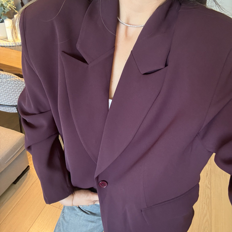 Mürdüm Blazer Oversize Ceket 