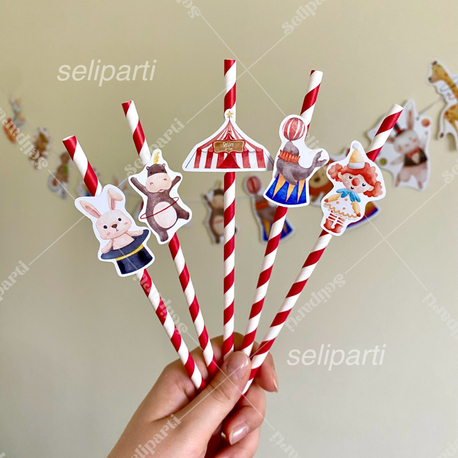 Sirk Temalı Pipet - Opsiyon Seçiniz