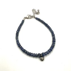 Sapphire Bracelet with Heart Charm