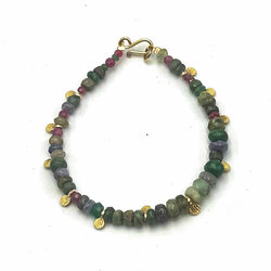 Gemstone Bracelet with Tiny Silver Drops