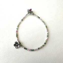 Tourmaline Bracelet with Flower Charm