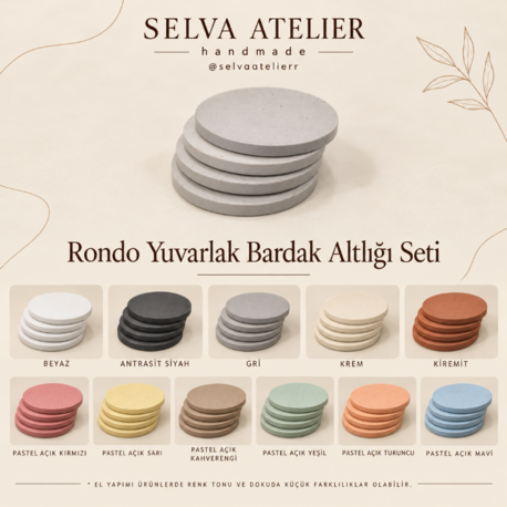 Rondo Yuvarlak Bardak Altlığı Seti