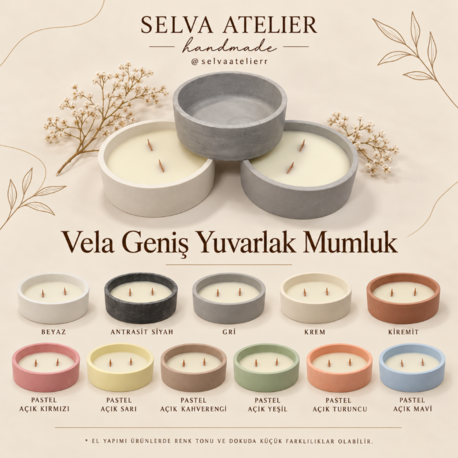 Vela Geniş Yuvarlak Mumluk