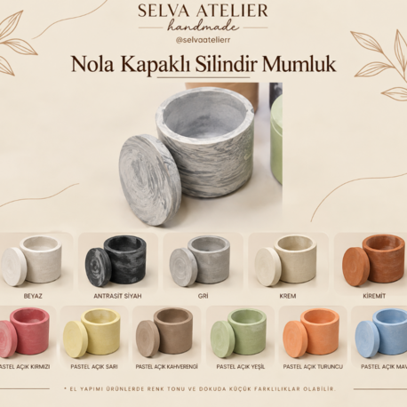 Nola Kapaklı Silindir Mumluk