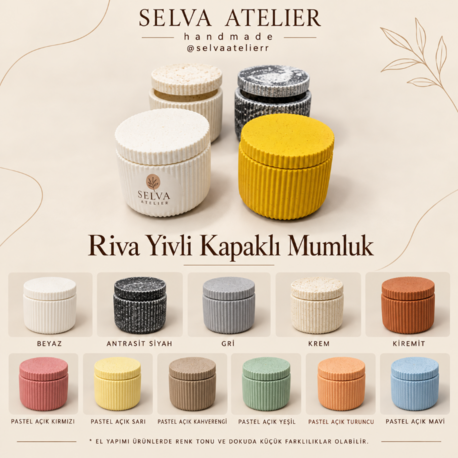 Riva Yivli Kapaklı Mumluk