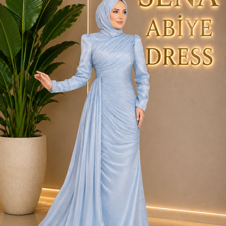 ALYA BEBE MAVİSİ ABİYE - ŞAL HEDİYELİ -