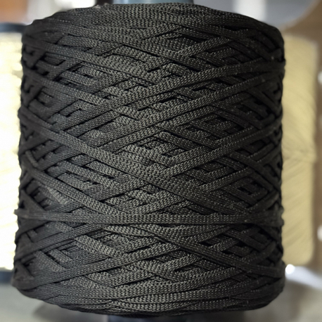 5MM SİYAH POLYESTER RİBON MAKROME İPİ (1KG)