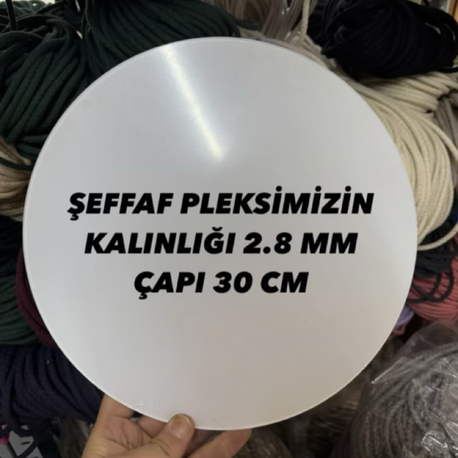 TEPSİ İÇİ 30 CM ŞEFFAF PLEKSİ (1 Adet)