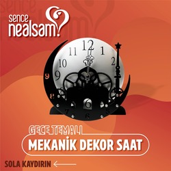 Gece Temalı Mekanik Dekor Saat
