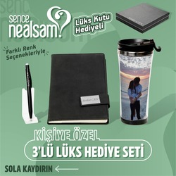 Kişiye Özel 3'lü Lüks Hediye Seti Siyah