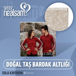 Kişiye Özel Fotoğraf Baskılı Doğal Taş Bardak Altlığı