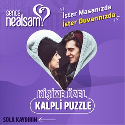 Kişiye Özel Fotoğraflı Kalpli Puzzle 