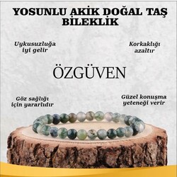 Yosunlu Akik 6mm Doğal Taş Bileklik