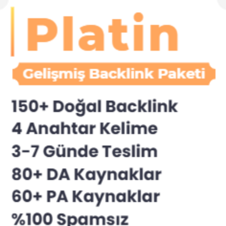 PLATİN BACKLİNK PAKETİ 7.000 TL