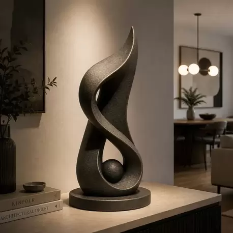 Spiral Formlu Küre 3D Dekoratif Heykel | Salon ve Ofis İçin Şık Dekor