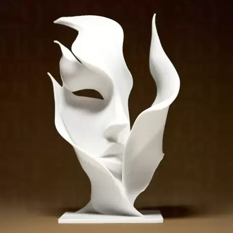 Gizemli Maske ve Soyut Yüz Figürü Dekoratif Obje | 3d Baskı