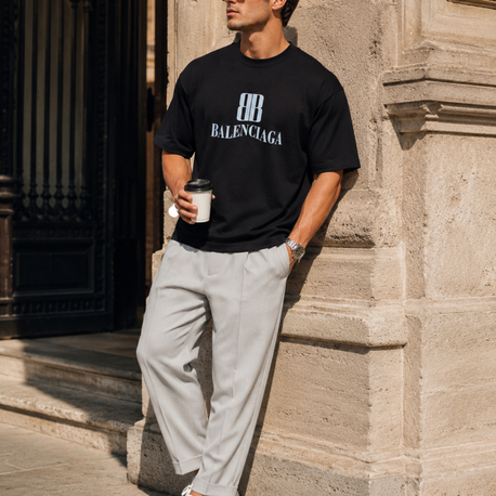 Balenciaga T-shirt (rahat kalıp)