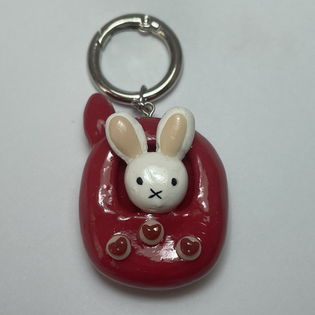 pembe, tavşanlı telefon figür anahtarlık/çanta charm